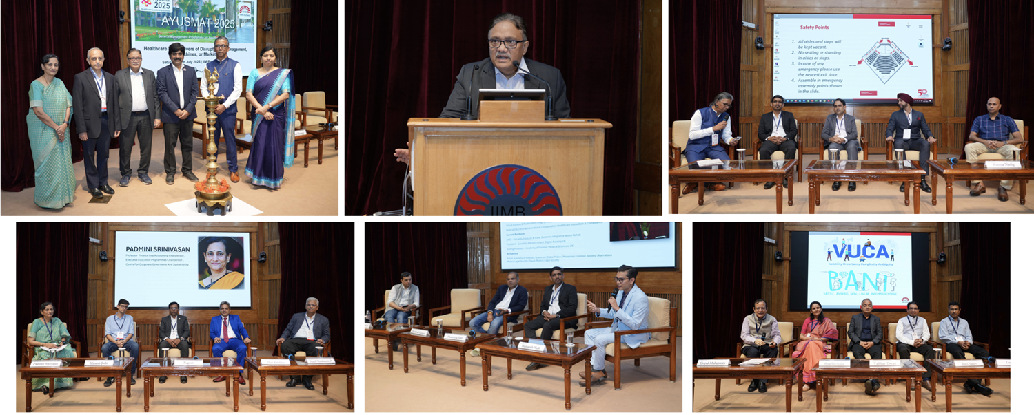 IIM Bangalore hosted the 5th edition of the healthcare leadership summit, Ayusmat 2025, on 19th July 2025. The event was organized by participants of the General Management Programme for Healthcare Executives (GMHE), an Exec Ed programme.